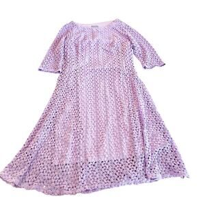 Rabbit Rabbit Rabbit Purple Crochet Dress Flare Skirt Size 18
